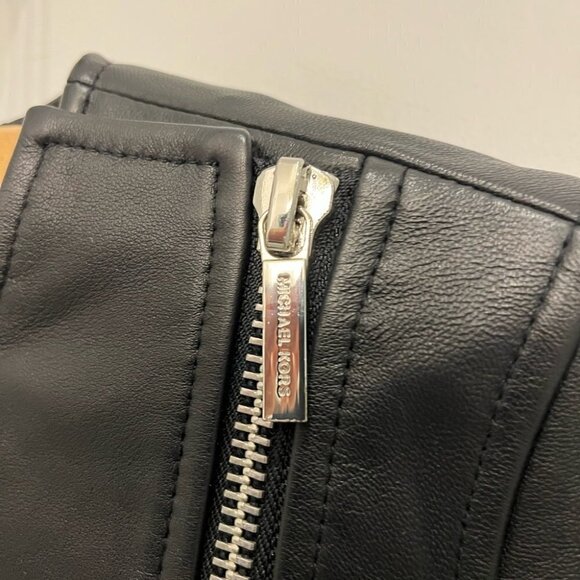 NEW never worn Michael kors leather biker jacket new size small - Picture 4 of 10